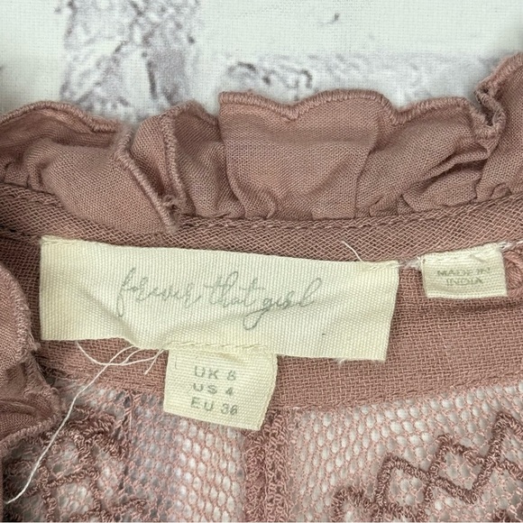 Anthropologie Forever That Girl Stephine Button Down Top Sz 4 Lace Boho Western - Picture 3 of 8